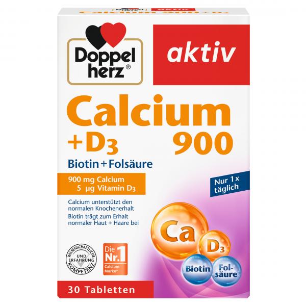 Doppelherz aktiv Calcium 900 + D3 + Biotin + Folsäure
