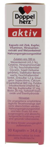 Doppelherz aktiv Haar Vital + Zink + Hirseextrakt Kapseln