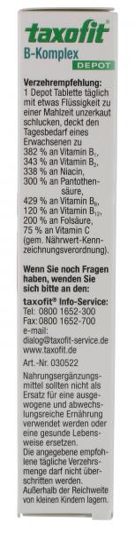 Taxofit Vitamin B-Komplex + Folsäure + C Tabletten hoch dosiert