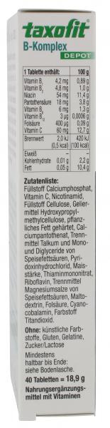 Taxofit Vitamin B-Komplex + Folsäure + C Tabletten hoch dosiert