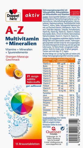 Doppelherz aktiv A-Z Multivitamin + Mineralien Brausetabletten
