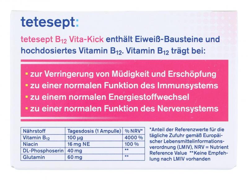 Tetesept B12 Vita-Kick Trinkfläschchen Himbeergeschmack