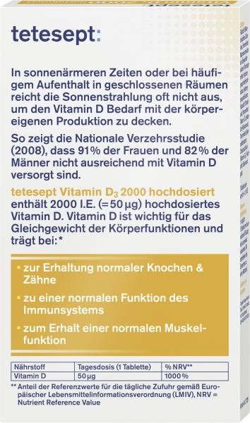 Tetesept Vitamin D3 hochdosiert 2000