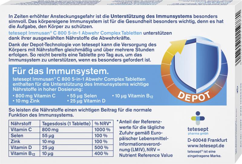 Tetesept Immusan C 800 5-in1 Depot Complex Tabletten