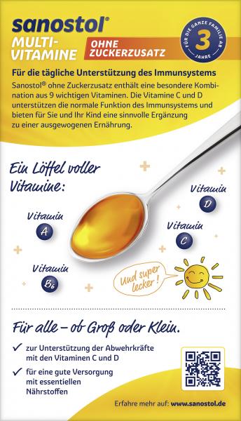 Sanostol Multi-Vitamine ohne Zuckerzusatz