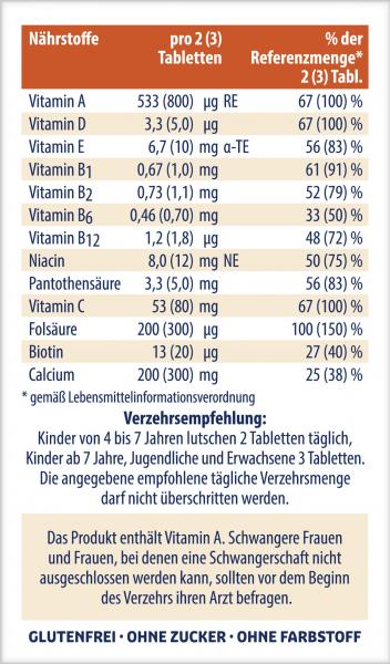Sanostol Lutschtabletten Multi-Vitamin + Calcium