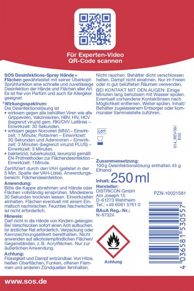 SOS Desinfektions-Spray Hände + Flächen