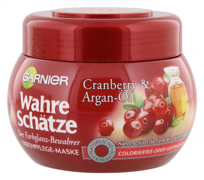 Garnier Wahre Schätze Farbglanz Tiefenpflege Maske Cranberry und Argan-Öl