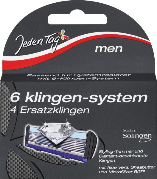 Jeden Tag Men 6-Klingen-System Ersatzklingen