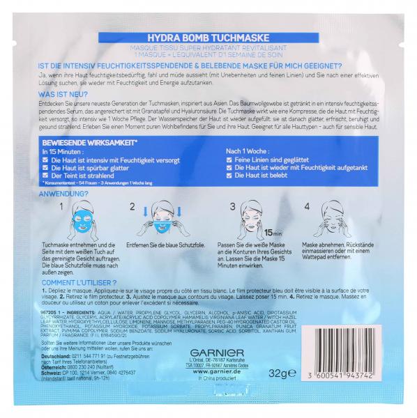 Garnier Skin Active Hydra Bomb Tuchmaske Granatapfel