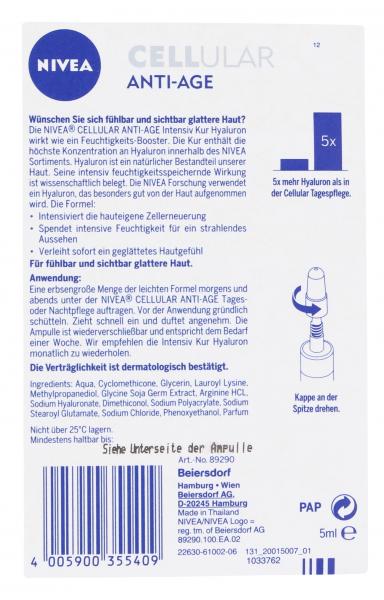 Nivea Cellular Anti-Age Intensiv Kur Hyaluron