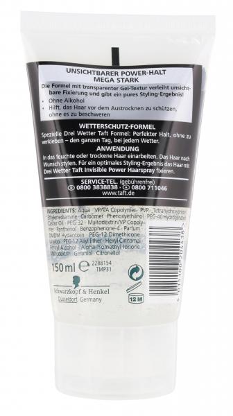 Schwarzkopf 3 Wetter Taft Power Invisible Gel mega stark