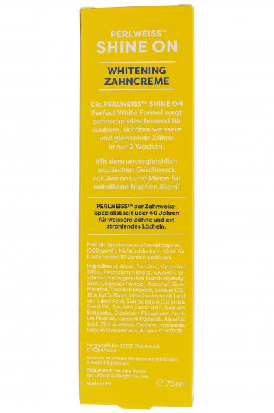 Perlweiß Shine On Whitening Zahncreme Ananas und Minze