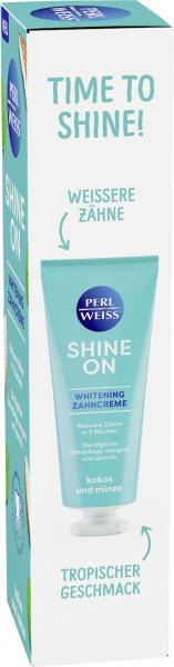 Perlweiß Shine On Whitening Zahncreme Kokos und Minze