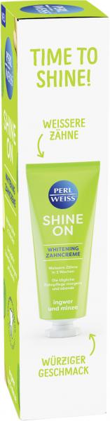 Perlweiß Shine On Whitening Zahncreme Ingwer und Minze