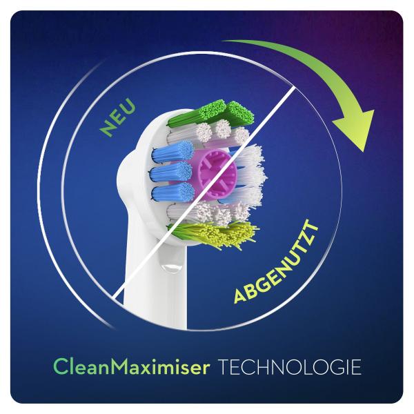 Oral-B 3DWhite Aufsteckbürsten mit CleanMaximiser-Borsten für aufhellende Reinigung