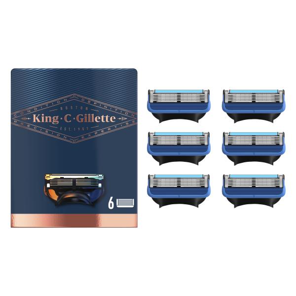 King C. Gillette Shave & Edging Razor Blades, Ersatzklingen 6er Pack
