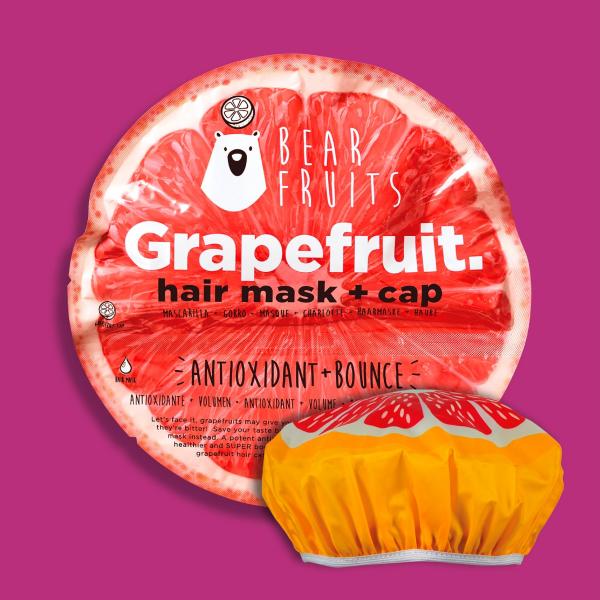 Bear Fruits Grapefruit Antioxidans + Volumen Haarmaske mit Haube