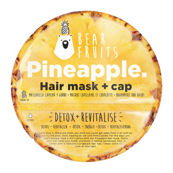 Bear Fruits Pineapple Detox + Revitalisierung Haarmaske mit Haube