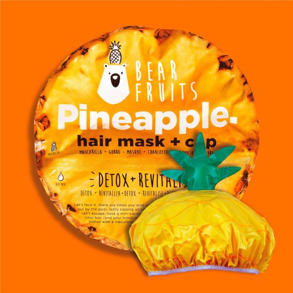 Bear Fruits Pineapple Detox + Revitalisierung Haarmaske mit Haube