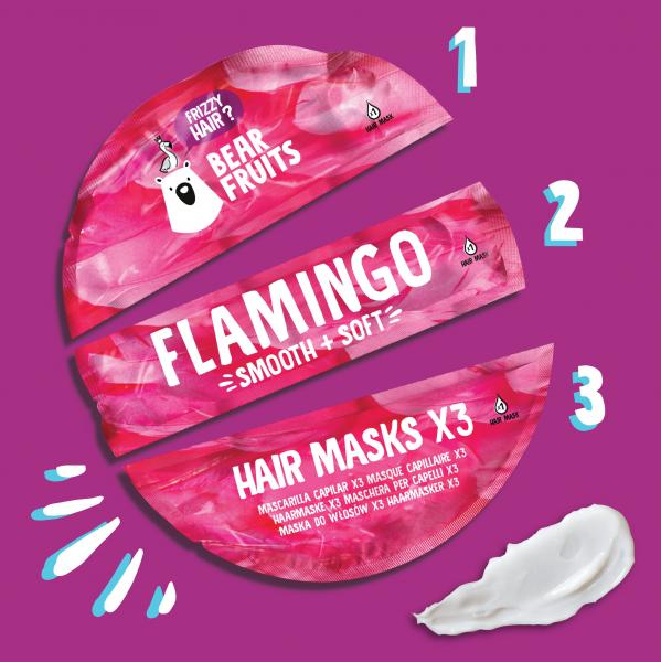 Bear Fruits Flamingo Haarmaske 3er Pack