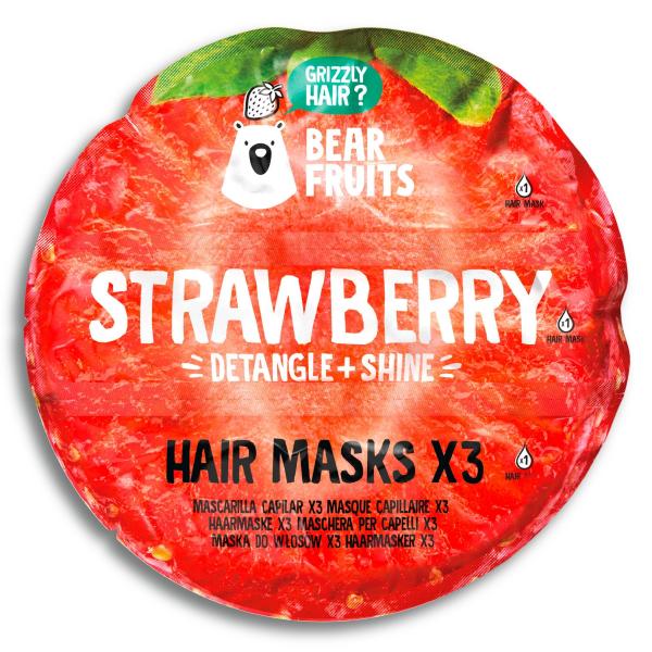 Bear Fruits Strawberry Hair Masks 3er Pack