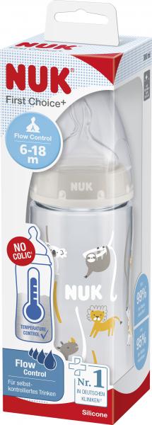 Nuk First Choice+ Babyflasche mit Temperature Control Anzeige Silikonsauger 6-18 Monate