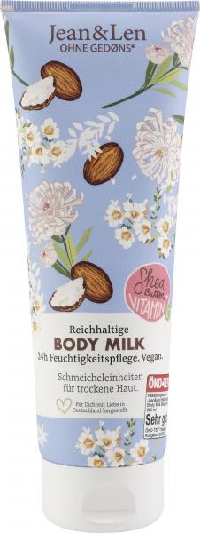 Jean & Len Reichhaltige Body Milk Sheabutter & Vitamin E