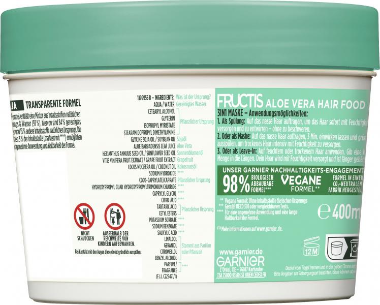 Garnier Fructis Aloe Vera Hair Food Maske