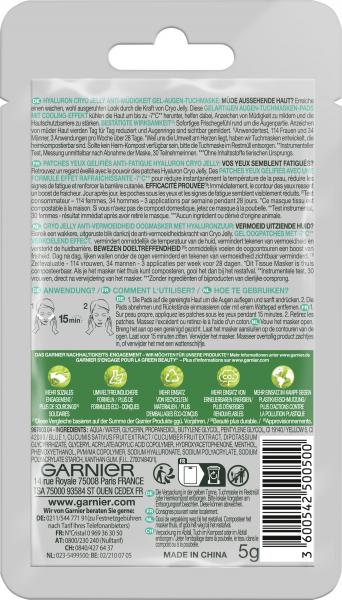 Garnier SkinActive Gel-Augen-Tuchmaske Hyaluron Cryo Jelly