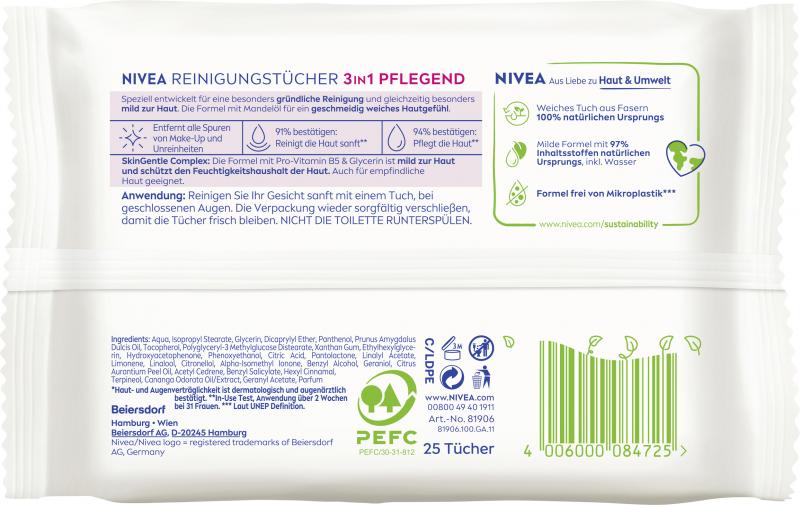 Nivea Reinigungstücher 3in1 Pflegend