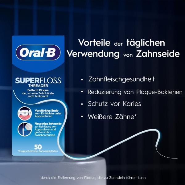 Oral-B Super-Floss Threader Zahnseide 50 Fäden
