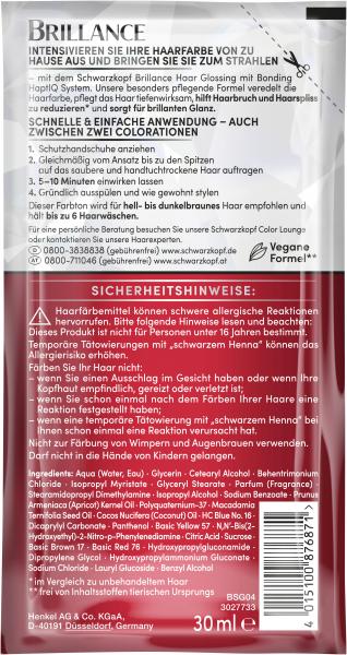Schwarzkopf Brillance Glanz Behandlung Haar Glossing Schokobraun