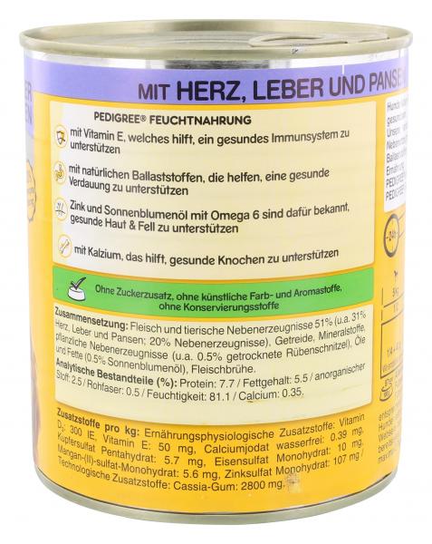 Pedigree Pastete mit Herz, Leber & Pansen