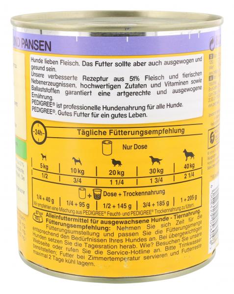 Pedigree Pastete mit Herz, Leber & Pansen