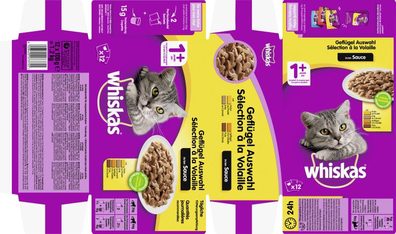Whiskas 1+ Geflügel Auswahl in Sauce