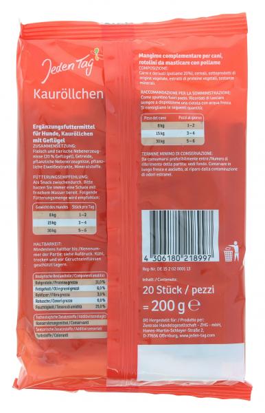 Jeden Tag Kauröllchen mit Geflügel