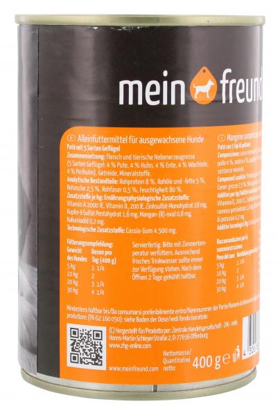 Mein Freund Hund Pastete mit 5 Sorten Geflügel