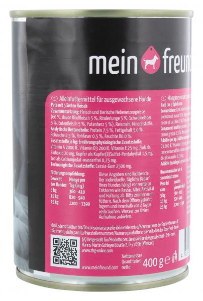 Mein Freund Hund Pastete 5 Sorten Fleisch