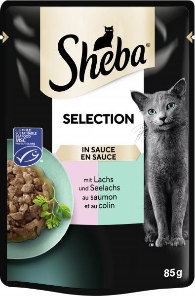 Sheba Selection in Sauce mit Lachs und Seelachs
