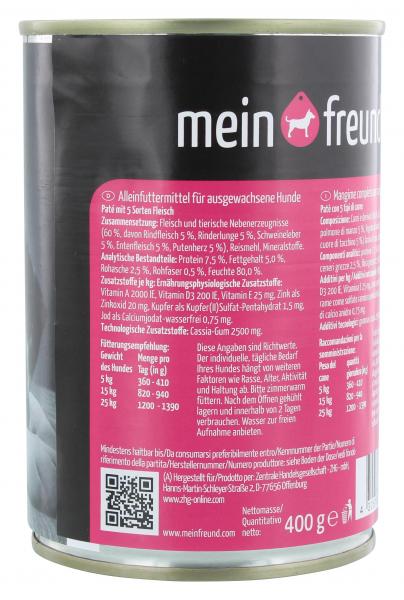 Mein Freund Hund Pastete 5 Sorten Fleisch