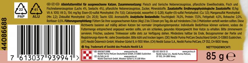 Purina Gourmet Gold raffiniertes Ragout Duett mit Lachs und Seelachs