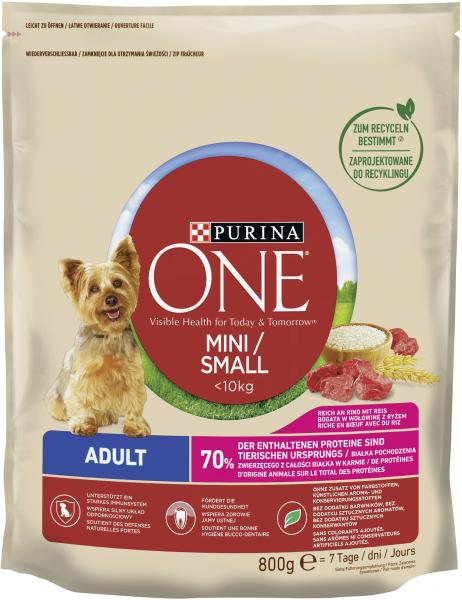 Purina One Mini/Small <10kg Adult Reich an Rind mit Reis