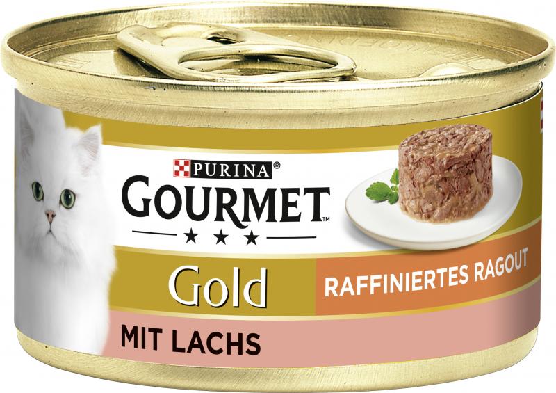 Purina Gourmet Gold raffiniertes Ragout mit Lachs