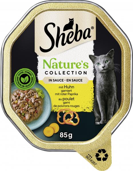 Sheba Nature's Collection in Sauce mit Huhn garniert mit roter Paprika