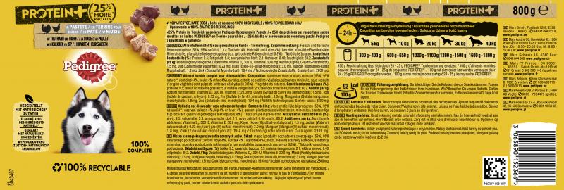 Pedigree Protein+ in Pastete mit Truthhan und Huhn