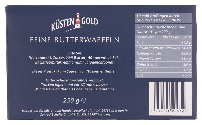 Küstengold Feine Butterwaffeln