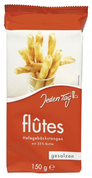 Jeden Tag Flûtes Hefegebäckstangen gesalzen