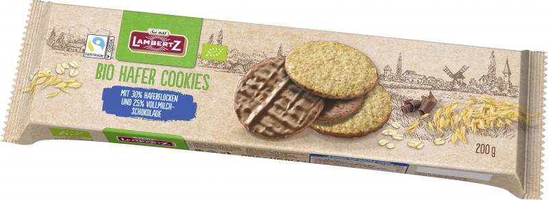 Lambertz Bio Hafer Cookies Vollmilchschokolade