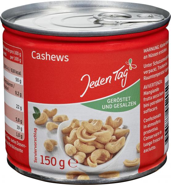 Jeden Tag Cashew-Kerne geröstet & gesalzen